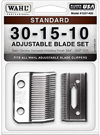 Wahl Professional Animal #30-15-10 Standard Adjustable Blade Set for Wahl's Pro Ion, Iron Horse, Show Pro Plus, U-Clip, and Deluxe U-Clip Pet, Dog, and Horse Clippers (#1037-400)