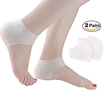 Silicone Gel Heel Foot Protector,Plantar Fasciitis Foot Arch Support Ankle Pain Relief Socks-2 Pairs