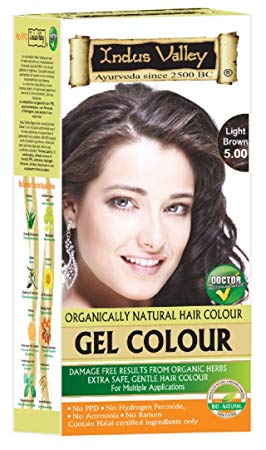 Indus Valley Light Brown Gel Hair Dye Colouring Kit 5.0