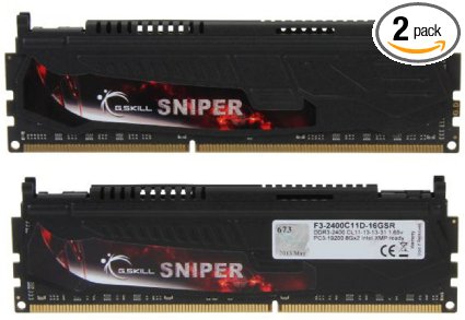 G.SKILL F3-2400C11D-16GSR Sniper 16GB (2 x 8GB) 240-pin DDR3-2400 RAM Memory