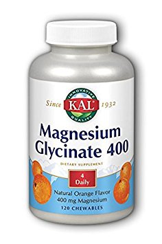 Kal - Magnesium Glycinate 400 Orange - 120 Chewable Tablets