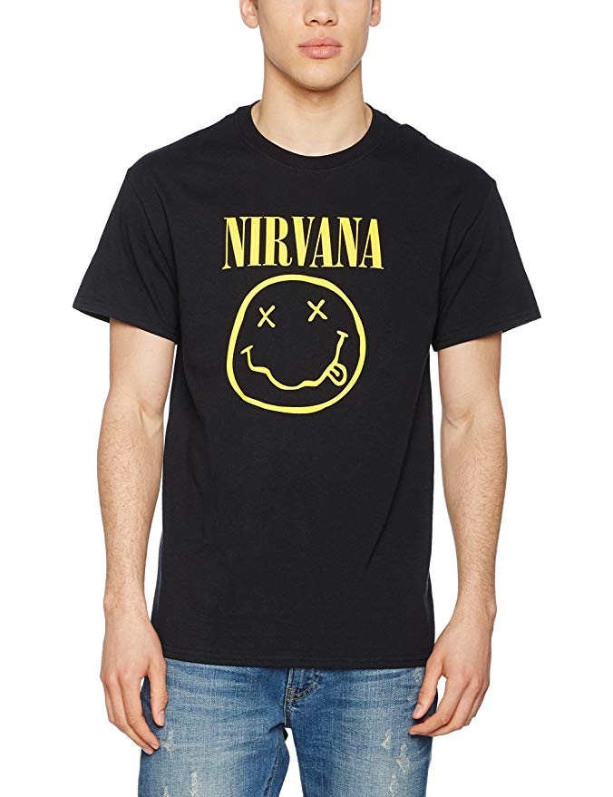 CID Men's Nirvana-Smiley T-Shirt