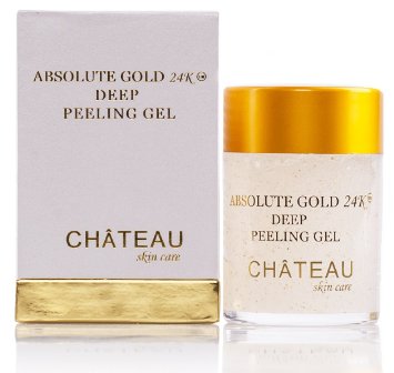 Absolute Gold 24K Deep Peeling Gel- 24 KARAT GOLD PEARL POWDER and GINGER EXTRACT Excellent for all skin types 204 floz-60 ml Eliminates the dead skin cells and leaving skin glowing and radiant FRAGRANCE FREE PARABEN FREE PETROLEUM FREE