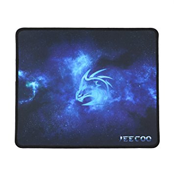 Jeecoo Gaming Mouse Pad Non-Slip Rubber Mouse Mat Silk Texture Mousepad with Stitched Edges 12.5" x 10.5"