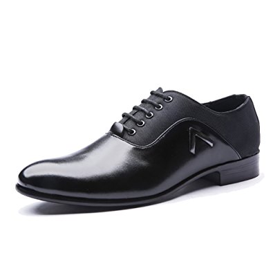 Rainlin Men's Classic Pointed Toe Lace up Dress Oxford Shoes