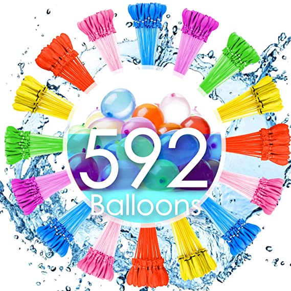 SDFLAYER Water Balloons Instant Balloons Easy Quick Fill Balloons Splash Fun for Kids Girls Boys Balloons Set Party Games Quick Fill 592 Balloons for Outdoor Summer Funs NP8