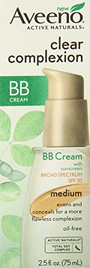 Aveeno Facial Moisturizers Clear Complexion BB Cream, Medium, 2.5 Fluid Ounce