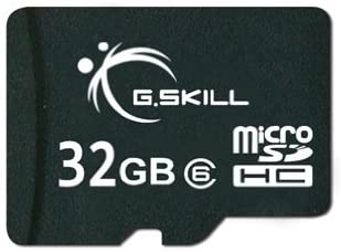 G.Skill 32GB Class 6 MicroSDHC Flash Card with SD Adapter (FF-TSDG32GA-C6)