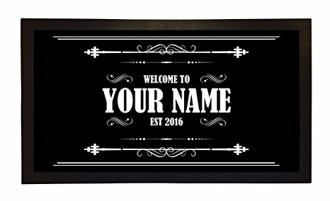 Bar Runner Welcome To Your Name's Bar Drip Spill Mat Personalized Bar Gifts