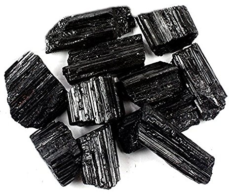 Crystal Allies Materials: 1lb Bulk Rough Black Tourmaline Crystals from Brazil - Large Raw Natural Stones Reiki Crystal HealingWholesale Lot