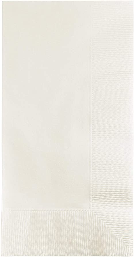 Creative Converting 600-Count Case Touch of Color =Paper Dinner Napkins, 1/8 Fold, White - 279000