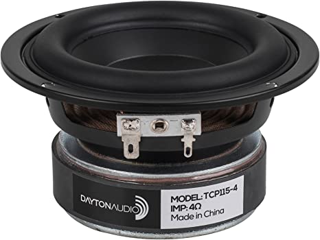 Dayton Audio TCP115-4 4" Treated Paper Cone Midbass Woofer 4 Ohm