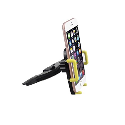 Smartphone CD Slot Phone Holder - Perfect Universal Car Mount Cradle - Keeps Your iphone 6 / 6plus / 5s / Samsung galaxy S6 Edge/ S6/ S4 / S5, GPS & Other Cell Phones Safely in Reach.
