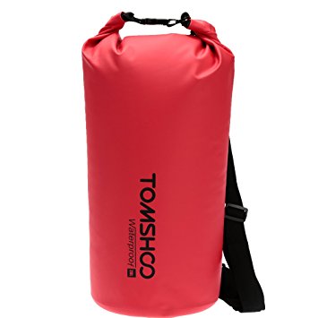 TOMSHOO 10L/20L Waterproof Dry Bag Roll Top Dry Sack Gear Storage Bag with Adjustable Shoulder Straps for Kayaking Rafting Boating Beach Canoeing Camping Snowboarding