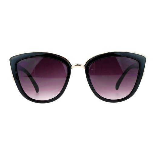 SA106 Runway Fashion Metal Bridge Trim Oversized Cat Eye Sunglasses