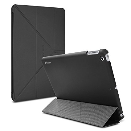 iPad 2017 9.7 Case, Apple iPad 2017 9.7 Folio Case, roocase Origami Slim Shell Folio Case with Stand Feature for 9.7-inch iPad 2017, Black