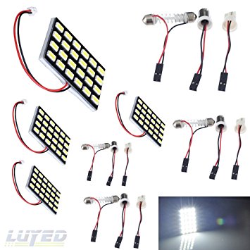 LUYED 4 x 960LM Super Bright 5630 24-SMD White Color Panel Interior Dome LED Lights(Include 3 Adapter)