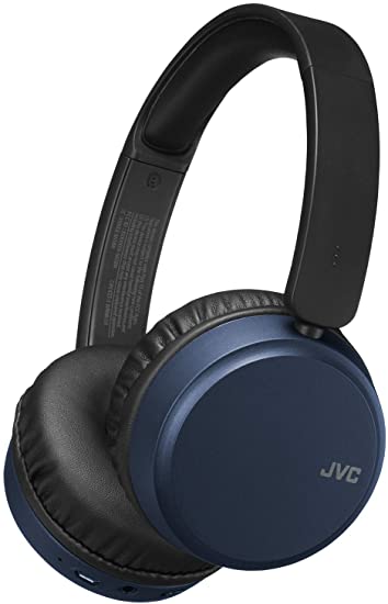 JVC Noise Cancelling Wireless Headpones, Bluetooth 4.1, Bass Boost Function, Voice Assistant Compatible - HAS65BNA(Blue)