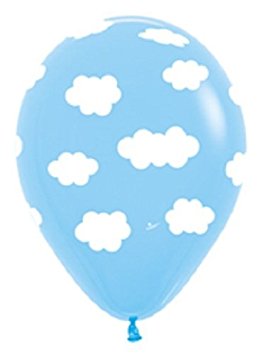 6 party BALLOONS new LIGHT blue CLOUDS birthday ANY OCCASION favors DECORATIONS