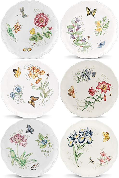 Lenox Butterfly Meadow Dinner Plates, Assorted Set of 6