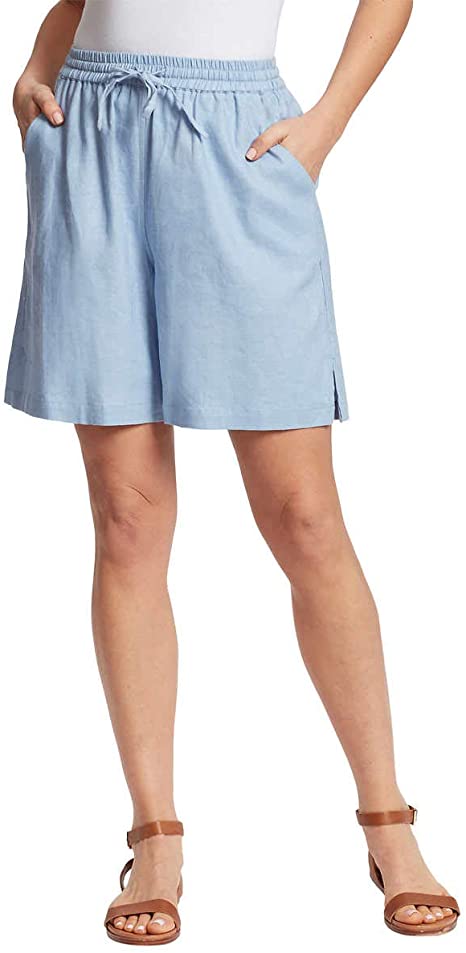 Gloria Vanderbilt Ladies' Linen Blend Short - Blue Medium