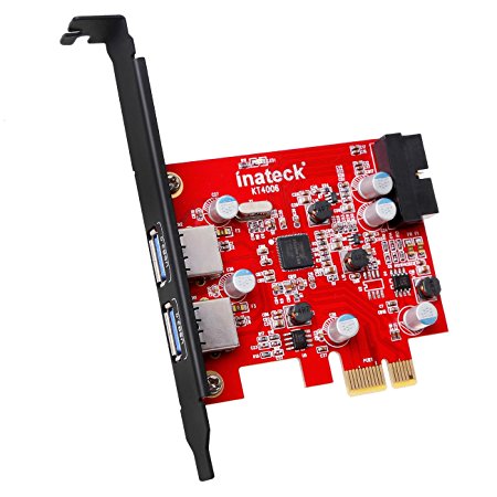[Cord-free Power Supply] Inateck 2-Port PCI-E USB 3.0 Express Card, Mini PCI-E USB 3.0 Hub Controller Adapter with Internal USB 3.0 20-PIN Connector - Expand Another Two USB 3.0 Ports - No Additional Power Connection Needed