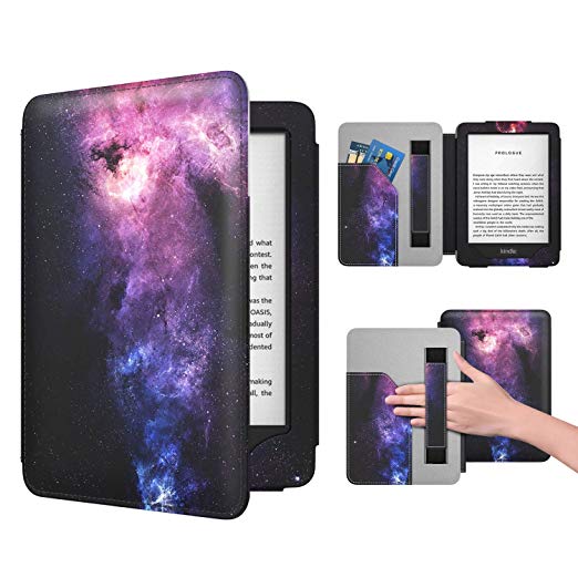 Dadanism Case Fits All-New K i n d l e 10th Generation 2019 Releases, PU Leather Ultra Lightweight Slim Smart Cover with Hand Strap & Pocket Fit Amazon E-Reader 2019 (Auto Sleep/Wake) – Dreamy Nebula