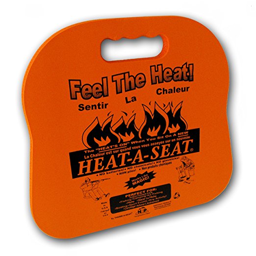 NEP Outdoors THERM-A-SEAT Heat-a-Seat Insulated Hunting Seat Cushion Pad with Handle Cut Out, Orange
