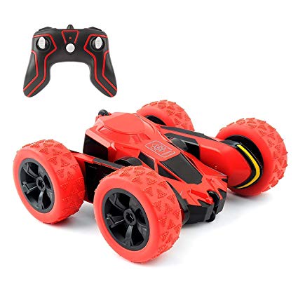 Amicool RC Car Toy, Tech Remote Controlled Vehicles Stunt Car Double Sided Rotating Tumbling Ransformation 360 Degree Flips (Red)