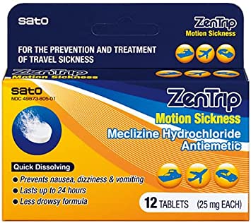 Zentrip Motion Sickness Tablets, 12 Count