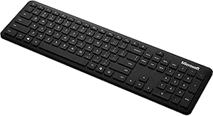 Microsoft Wireless Bluetooth Keyboard - Black - Slim, Compact, Wireless Bluetooth Keyboard. Extra - Long Battery Life Up to 2 Years. Works with Bluetooth Enbaled PCs/Mac