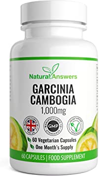 Garcinia Cambogia - 1000MG High Strength Serving - for Men and Women - 60 Capsules - Premium Quality - 1 Month Supply - 100% Money Back Guarantee - 100% Suitable for Vegetarians by Natural Answers