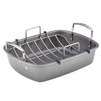 Circulon Nonstick Bakeware 17-Inch by 13-Inch Roaster with U-Rack