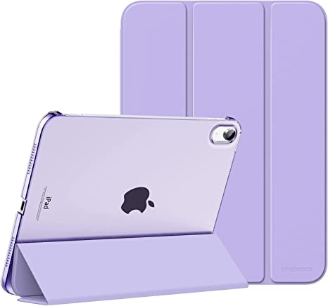 MoKo iPad 10th Generation Case 2022, Slim Stand Hard PC Translucent Back Shell Smart Cover Case for iPad 10th Gen 10.9 inch 2022, Support Touch ID, Auto Wake/Sleep,Lilac Purple