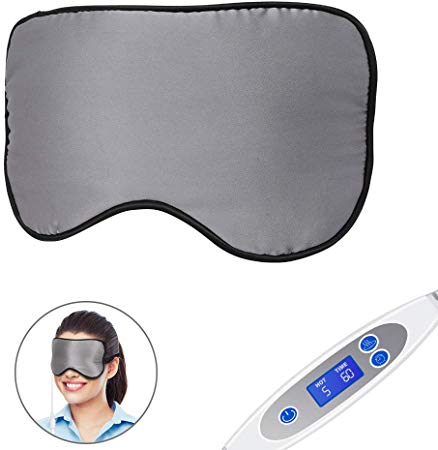 Heated Eye Mask, Silk Moist Heat Warm Compress Eye Mask for Dark Circles Dry Eyes Puffy Eyes Headaches Reusable Soothing Eye Mask Cover for Sleeping with Lavender