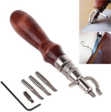 ZLY 7pcs Leather Craft Stitching Groover Skiving Edger Beveler Leather Working Tools Kit