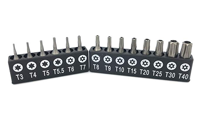 Silverhill Tools ABSTFS 6 Point Torx Full Bit Set (T3, T4, T5, T5.5, TS6, TS7, TS9, TS10, TS15, TS20, TS25, TS30, TS40)