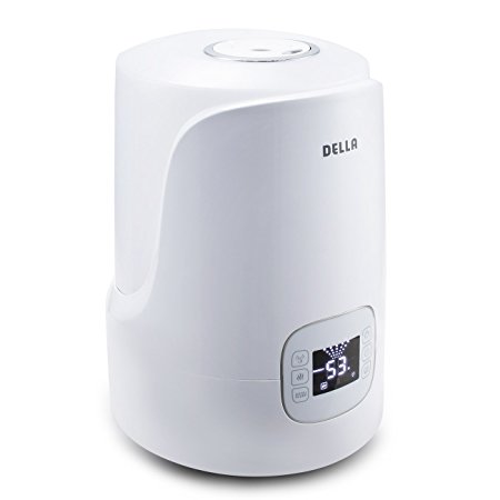 Della Warm & Cool Mist Humidifier Ultrasonic Humidifiers for Bedroom LED External Humidity Sensor 360° Rotatable Nozzle