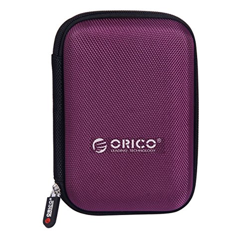 ORICO 2.5 Inch Hard Drive Disk Case 2.5" HDD Protective Carrying Shell Case Cover Bag - Purple