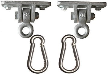 Jungle Gym Kingdom - 2 Heavy Duty Iron Swing Hangers for Wooden Sets  Includes 2 Snap Hooks