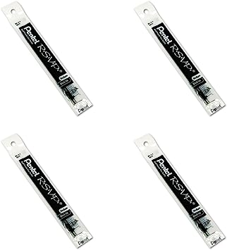 Pentel Refill Ink for BK91 Pentel R.S.V.P. Ballpoint Pen, Medium Line, Black Ink, 2-Pack (BKL10-A), 4 Packs