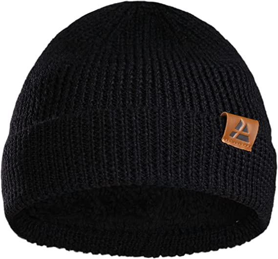 DANISH ENDURANCE Merino Wool Beanie, Fleece Lined Winter Hat for Men & Women
