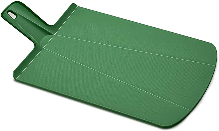 Joseph Joseph 60156 Chop2Pot Foldable Plastic Cutting Board 19 x 10.75 Non-Slip Feet 4-inch Handle Dishwasher Safe, Large, Forest Green