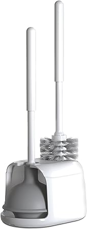 Utopia Home Toilet Plunger - Heavy Duty Toilet Brush and Plunger Set for Bathroom - Toilet Plunger and Brush Set with Holder for Deep Cleaning (White, Pack of 1)
