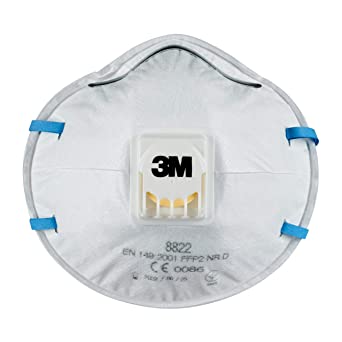 3M 8822 FFP2 Respirator, Valved FFP2 Mask for Hand and Power Tool Work, 5 Pack