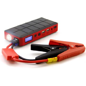 LB1 High Performance Portable Jump Starter for Cars Trucks Boats SUVs Motorcycles and Battery Charger for Electronics and Mobile Devices with Carrying Case - 12000mAh Power Bank with Advanced Safety Protection and Ultra Fast Dual USB Charging Ports Never Be Stranded Without Power - 18 Months Warranty