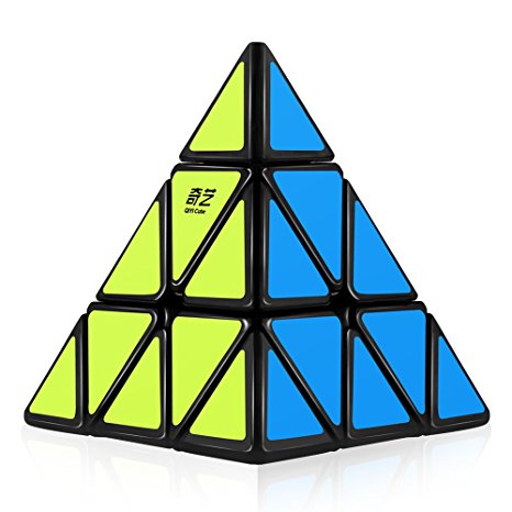 D-FantiX Qiyi Pyramid Cube, 3x3 Pyramid Speed Cube Triangle Cube Puzzle Black