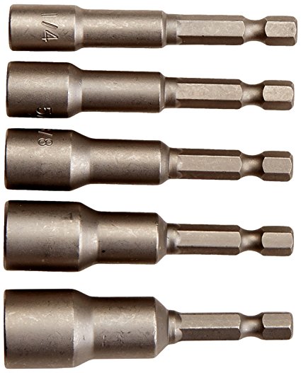 Neiko Pro-Grade 5-Piece Hex-Shank Magnetic Power Nut Setters - SAE