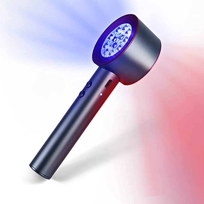UTK Upgrade High Power 24 LED Red Light Therapy Device with 470/660/850/940nm Wavelength, Blue Red＆Near-Infrared Handheld Light Therapy, Relieve Body Pain Deeply, Facial Skin Care