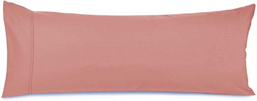 Nestl Bedding Body Pillow Case - Double Brushed Microfiber Hypoallergenic Pillow Covers - 1800 Series Premium Bed Pillow Cases, 20"x54" - Misty Rose